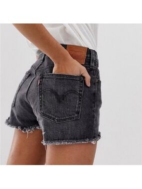 Levi's 501 Women's Washed Black Denim Cutoff Shorts